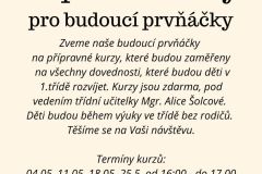 Přípravné kurzy pro budoucí prvńáčky - 1